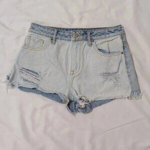 PacSun Two-Tone High Rise Denim Short, Color Blue Size 25